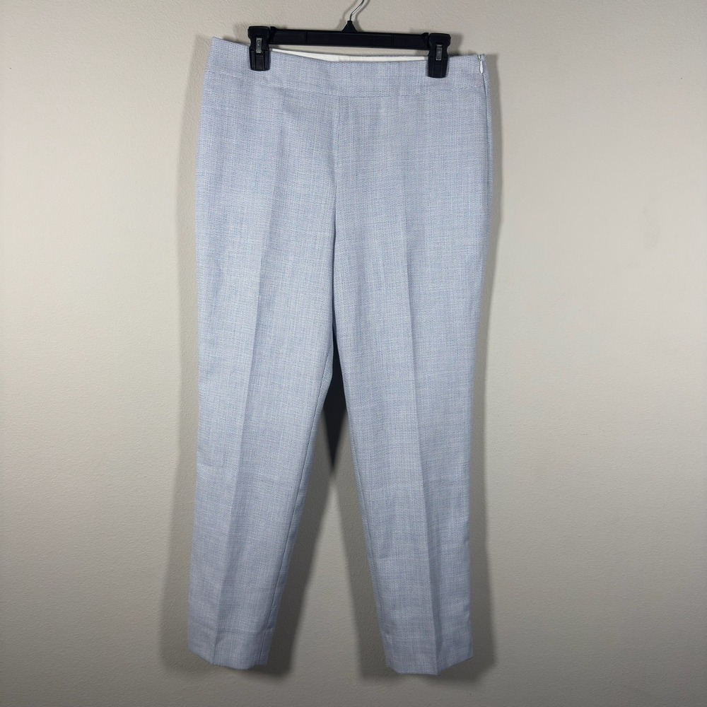 Talbots Womens Light Blue Textured Straight Leg Dress Pants Size 8 NWT